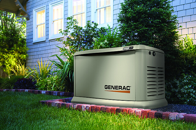 Generator Generac system outside a residential home